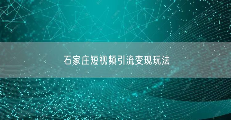 石家庄短视频引流变现玩法