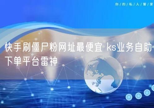 快手刷僵尸粉网址最便宜 ks业务自助下单平台雷神