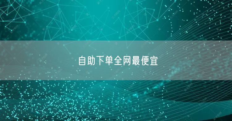 自助下单全网最便宜