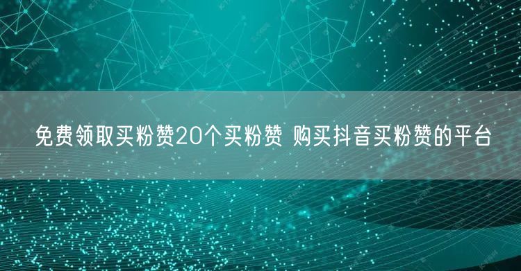 免费领取买粉赞20个买粉赞 购买抖音买粉赞的平台
