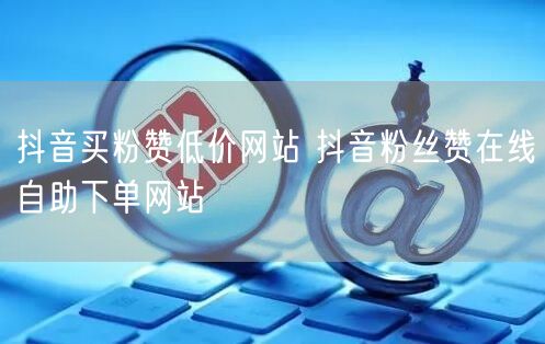 抖音买粉赞低价网站 抖音粉丝赞在线自助下单网站