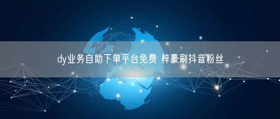 dy业务自助下单平台免费 梓豪刷抖音粉丝