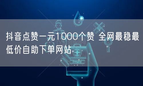 抖音点赞一元1000个赞 全网最稳最低价自助下单网站